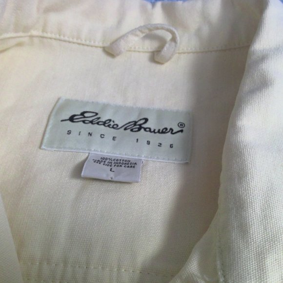Eddie Bauer Jean Denim Jacket Light Yellow Cotton Women's Large - Picture 5 of 9